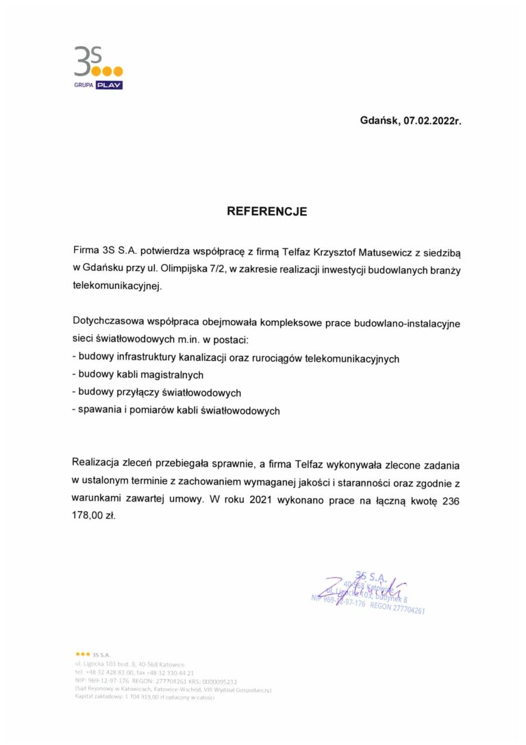 Referencje — 3S S.A.